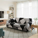 Anyseat 3-Seater Sofa Cover – Black White Geometric Style Slipcover for Living Room Chair Protection