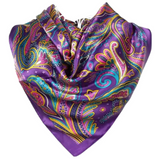 Anyyou Fashion Premium Satin Square Scarf – Purple Silk-Feel Neckwrap for Women