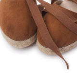 Galera Vegan Suede Espadrille Wedges - Caramel