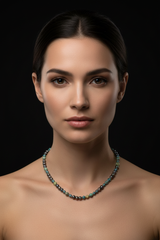 Gemstone Pearl Necklace face on view