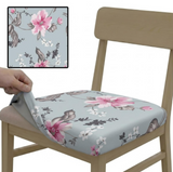 Anyseat Light Blue Pink Flower Print Chair Cover – Stretch Washable Removable Seat Cover for Dining & Kitchen