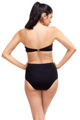 Giovanna High Waisted Bikini Bottom in Black