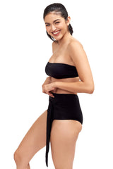 Giovanna High Waisted Bikini Bottom in Black