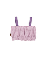 Girl's crop linen top - Lilac