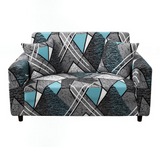 Anyseat 2-Seater Sofa Cover – Dark Grey Geometric Style Slipcover for Living Room Chair Protection