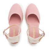 Granada Eco Canvas Vegan Espadrille Wedges - Rose Pink