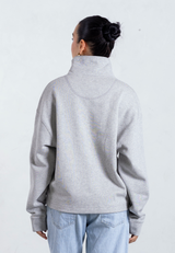 Organic Cotton Quarter Zip Sweatshirt, Light Grey Marl