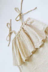 Organic muslin girl's dress - Flower pattern