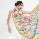 Anyyou 100% Mulberry Silk Yellow Scarf Women Luxury Long Shawl – Beach Wear, Swimwear Cover Up, Pashmina Face Shield Foulard Fashion Accessory