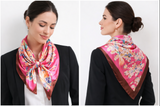 Anyyou Fashion Premium Satin Square Scarf – Dark Pink Silk-Feel Neckwrap for Women