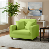 Anyhouz 1 Seater Sofa Cover Plain Apple Green Style and Protection For Living Room Sofa Chair Elastic Stretchable Slipcover