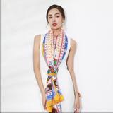 Anyyou 100% Mulberry Silk Light Yellow Long Scarf for Women Luxury Beach Shawl Swimwear Cover-Up Pashmina Wrap Foulard