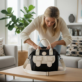 Anysort Mommy Diaper Bag Black Backpack Big Capacity Handbag Stroller for Moms Detachable Strap Maternity Shoulder Bag