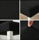 Anyseat Black Waterproof Chair Cover – Corn Kernel Pattern Stretch Slipcover for Dining Room