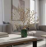 ANYHOUZ Luxury Gold Metal Tabletop Decor – Tree Snowflake Sculpture for Living Room, House Display & Elegant Crafts Ornaments