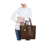 Reversible Vegan Tote In Brown & Beige