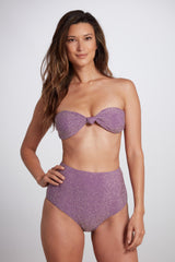 Claire High Waist Bikini Bottom Lurex Lilac
