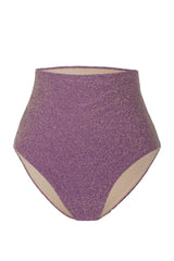 Claire High Waist Bikini Bottom Lurex Lilac
