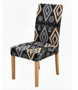 Anyseat Black Pattern Print Elastic Chair Cover – Plain Dining Slipcover & Home Décor
