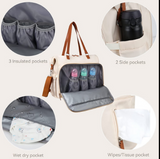 Anymom Mommy Diaper Bags White 3 pcs Set Nappy Backpack Maternity Multifunctional Handbag Large Capacity Luggage Sleeve