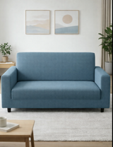 Anyseat 2-Seater Sofa Cover – Plain Grey Blue Style Slipcover for Living Room Chair Protection