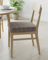 Anyseat Dark Brown Wavey and Straight Line Print Chair Cover – Stretch Washable Removable Seat Cover for Dining & Kitchen