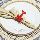 Lobster Napkin Ring made of iraca palm - Red - Sold by Set