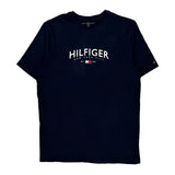 New York City Tommy Hilfiger Spellout T-Shirt - Large Navy Cotton