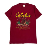 Cabelas Fruit Of The Loom Single Stitch T-Shirt - Medium Red Cotton