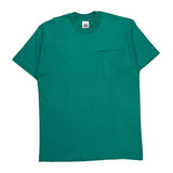 Blank Bvd Single Stitch T-Shirt - Large Green Cotton Blend
