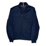 Tommy Hilfiger 1/4 Zip - Large Navy Cotton