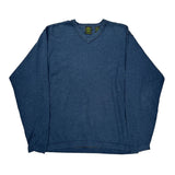 Timberland V-Neck Jumper - XL Blue Cotton