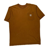 Carhartt Tall T-Shirt - Large Brown Cotton