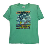 Oneita Single Stitch T-Shirt - Large Green Cotton
