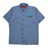 Dickies Short Sleeve Shirt - Large Blue Polyester Blend