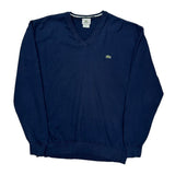 Lacoste V-Neck Jumper - 2XL Navy Cotton