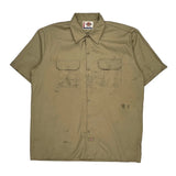 Dickies Short Sleeve Shirt - XL Khaki Polyester Blend