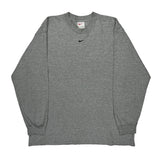 Nike Long Sleeve T-Shirt - XL Grey Cotton