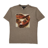 Tommy Hilfiger Graphic T-Shirt - Large Brown Cotton