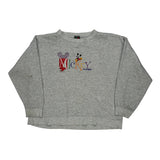Made In USA Mickey Mouse Mickey Unlimited Cartoon Sweatshirt - Medium Grey Cotton Blend