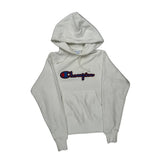 Reverse Weave Champion Spellout Hoodie - XS White Cotton