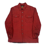 Branded Lion Checked Overshirt - Large Red Polyester Blend