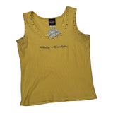 Harley Davidson Studded Vest - XL Yellow Cotton