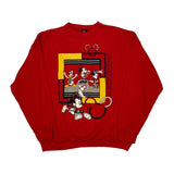 Made In USA Mickey Unlimited Cartoon Sweatshirt - XL Red Cotton