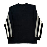 Tommy Hilfiger Striped Long Sleeve T-Shirt - Large Grey Cotton