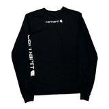 Relaxed Fit Carhartt Spellout Long Sleeve T-Shirt - Medium Black Cotton