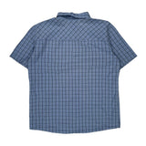 Jack Wolfskin Checked Short Sleeve Shirt - XL Blue Polyester