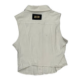 Coogi Studded Denim Gilet - XL White Cotton