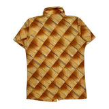 1970S Mercury Patterned Shirt - Small Yellow Polyester