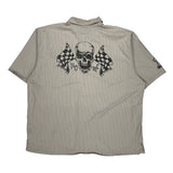 Harley Davidson Graphic Short Sleeve Shirt - 2XL Beige Cotton